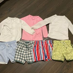 Lot of 3T Boy Rash guard & swim trunks